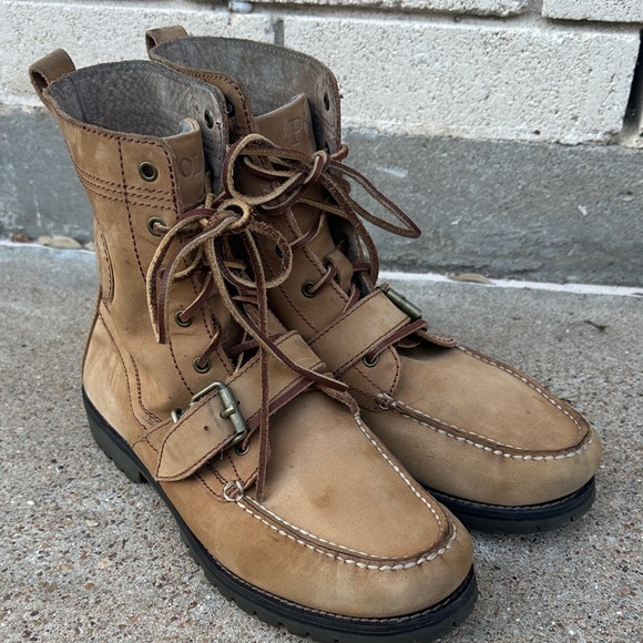 Polo by Ralph Lauren Ranger Tan Leather Men's Boots 9.5 D - Picture 5 of 11